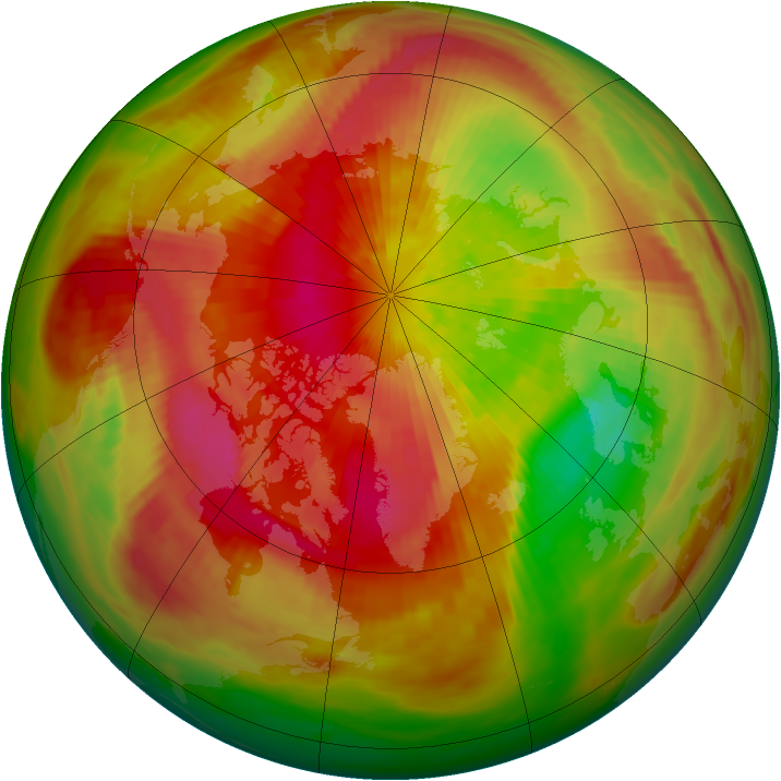 Arctic ozone map for 25 March 1982